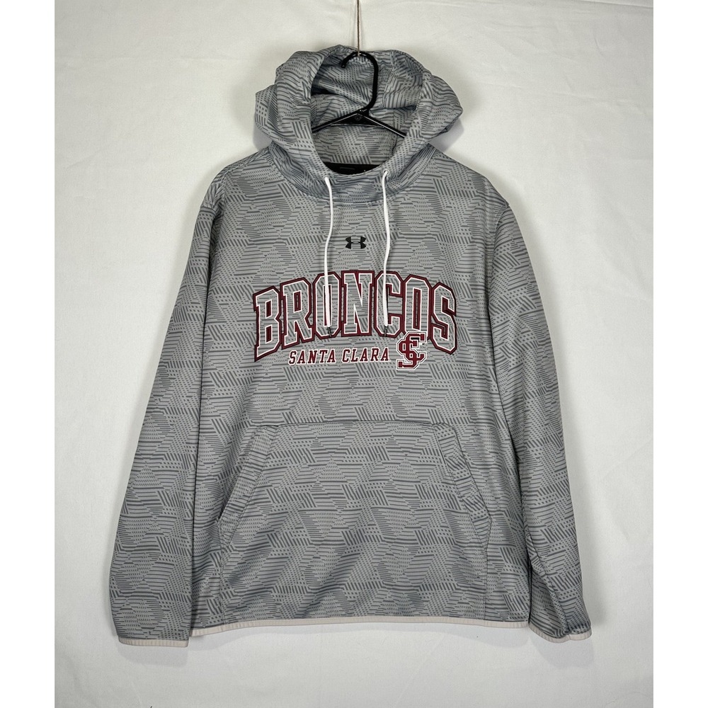 Santa‎ Clara Broncos Under Armour Hoodie Men's Large Gray Sweatshirt Geometric